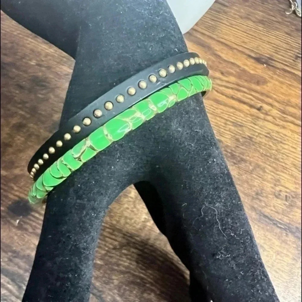 Black and Green Bangle Bracelets